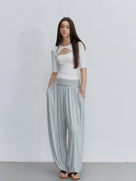 Brown & Gray Pleated Jogger Pants