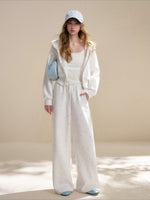 White Rose Printed Hoodie & Pants Set