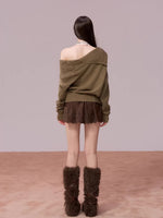Convertible High Collar Knit Cardigan