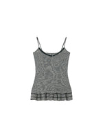 Lyocell Stripe Cardigan & Lace-Trim Cami Set