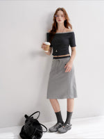 Contrast Stripe Bardot Set