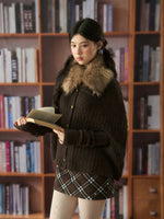 Retro Fur Collar Cape Cardigan