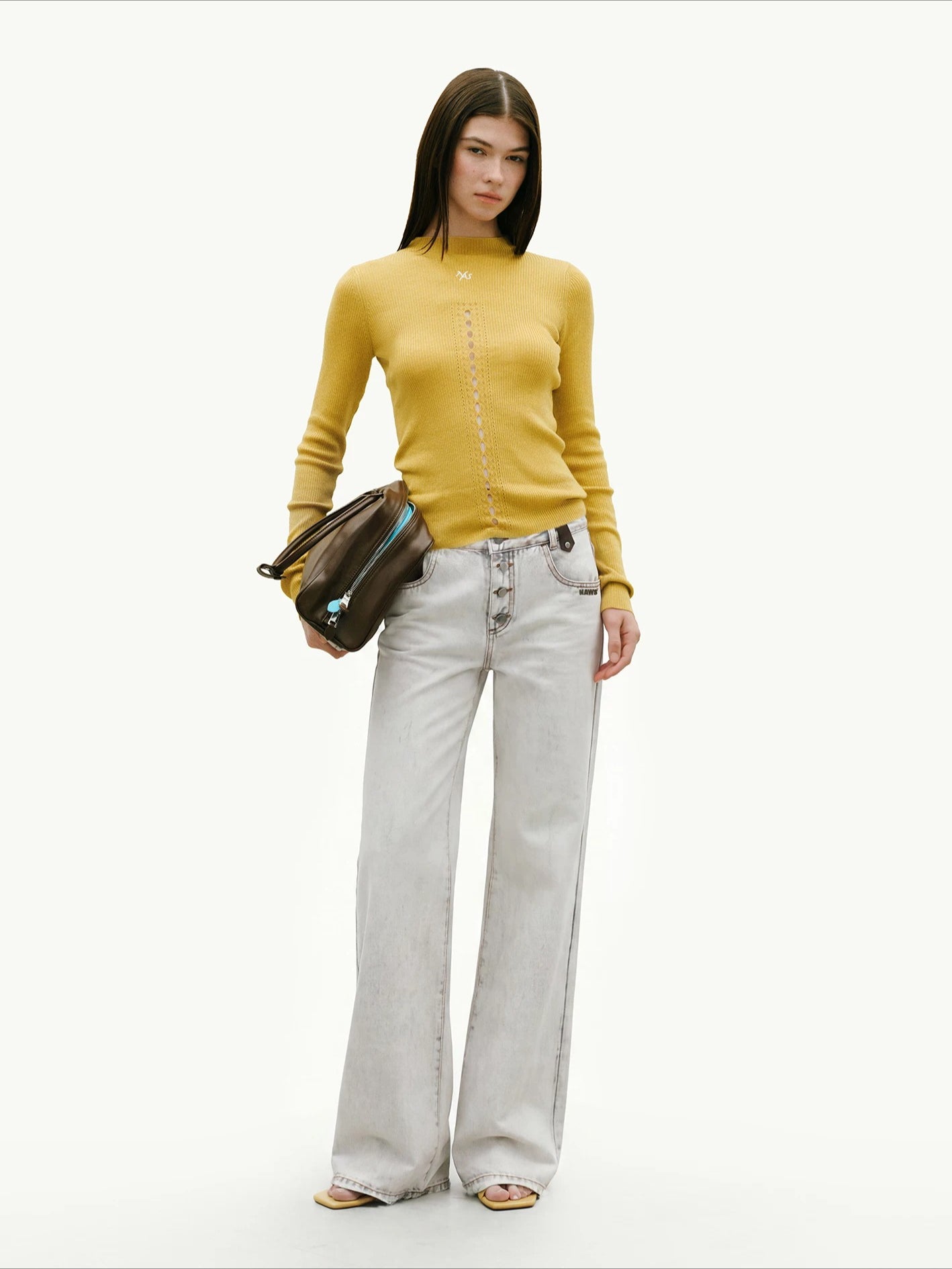＋5CM N4 Suede Straight Jeans