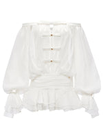 Off-shoulder Bubble Sleeve Puff Dress