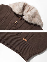 Detachable Collar Cable Knit Sweater