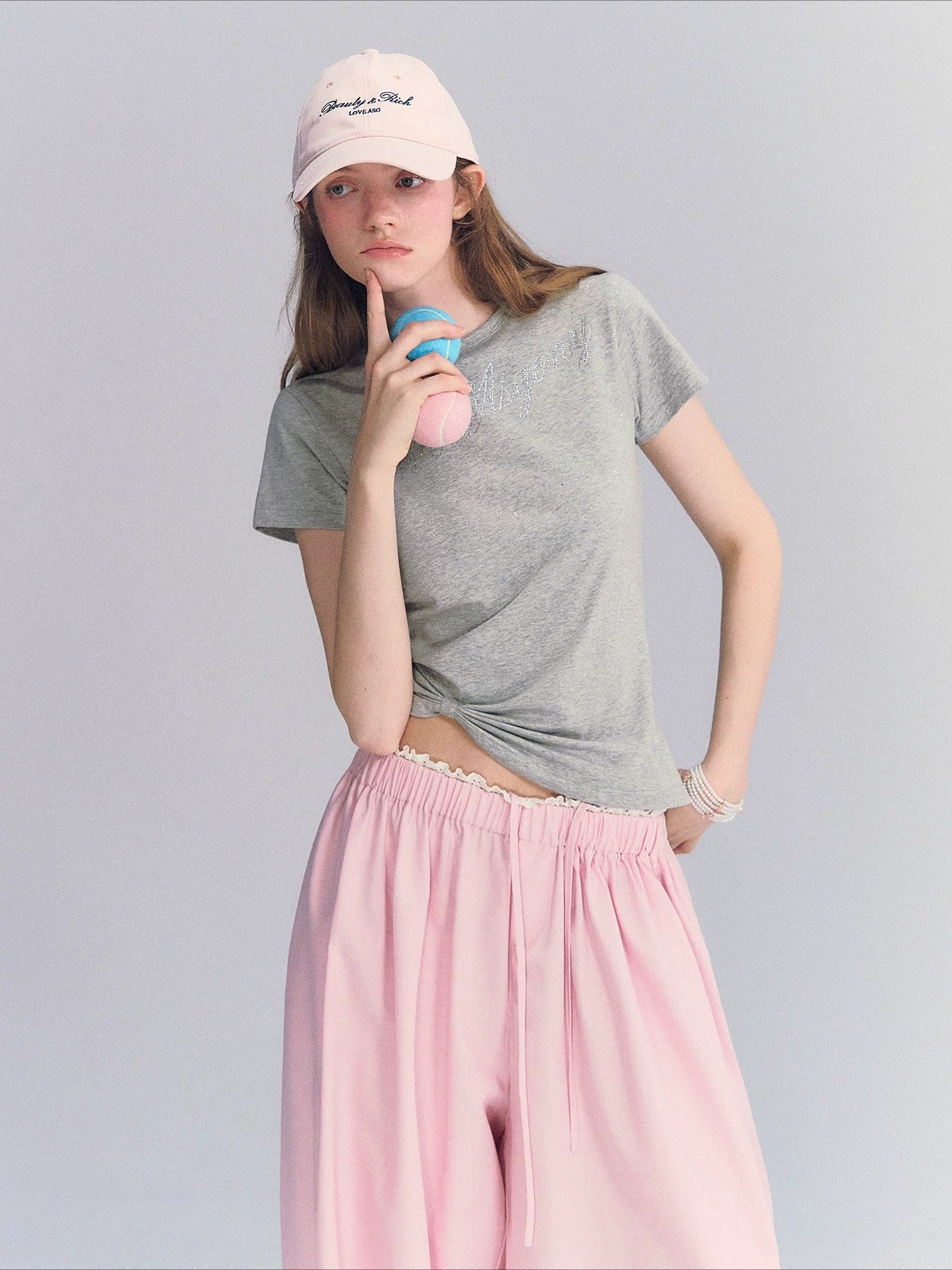 Twist Hem Rhinestone Tee