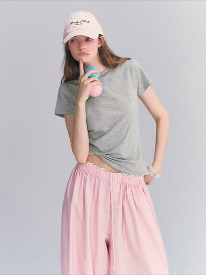 Twist Hem Rhinestone Tee