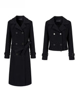 Detachable Long & Short Length Thickened Wool Coat
