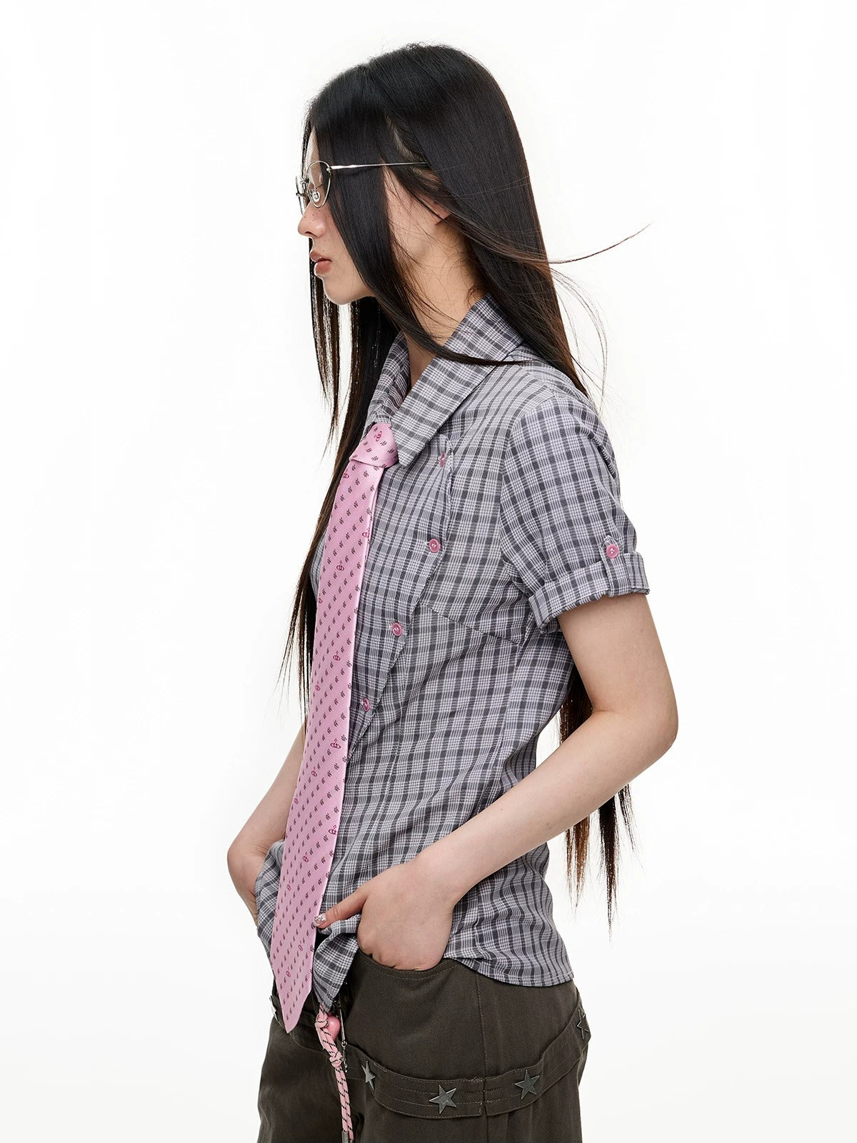Plaid Slim Short Sleeve Shirt