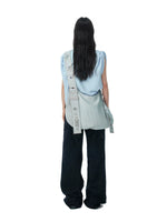 Textured Cotton Sleeveless T-Shirt
