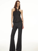 Cutout Halter Pants Set