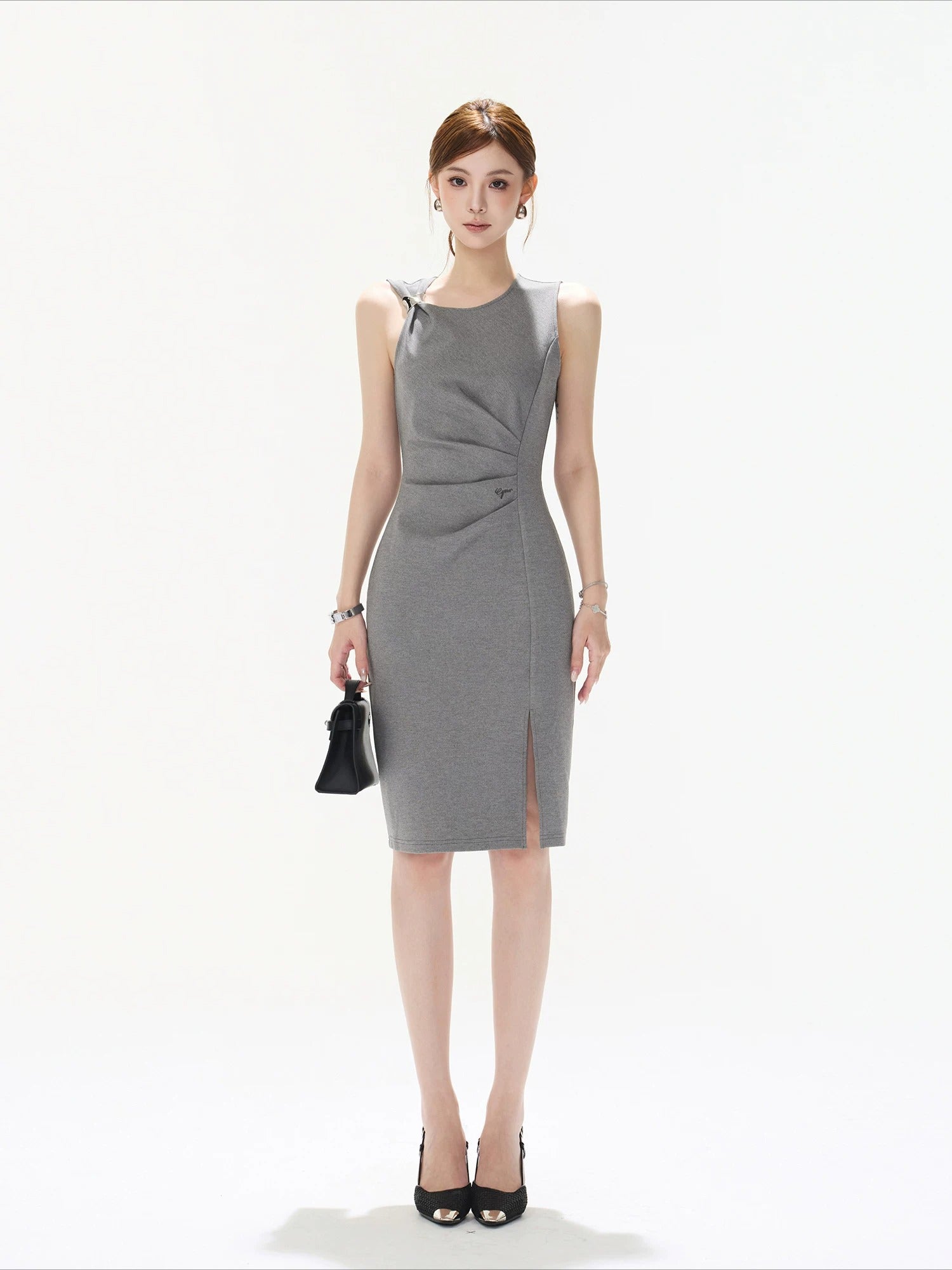 Ruched Midi Tank Dress