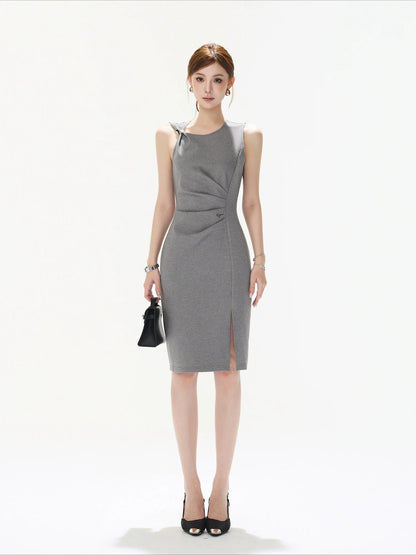 Ruched Midi Tank Dress