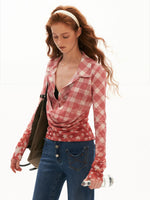 Plaid Layered Slim Shirt