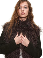 Vintage Faux Fur Panelled Wool-Blend Jacket