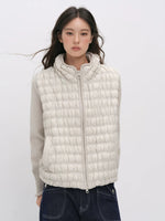 Quilted Down Knit Patchwork Jacket