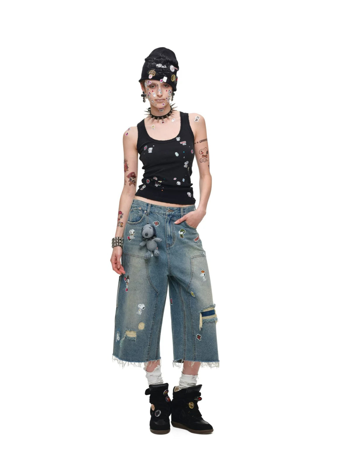 Vintage Print Wide-Strap Tank Top