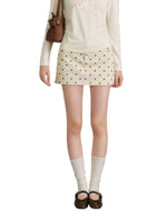 Polka Dot Denim Skirt