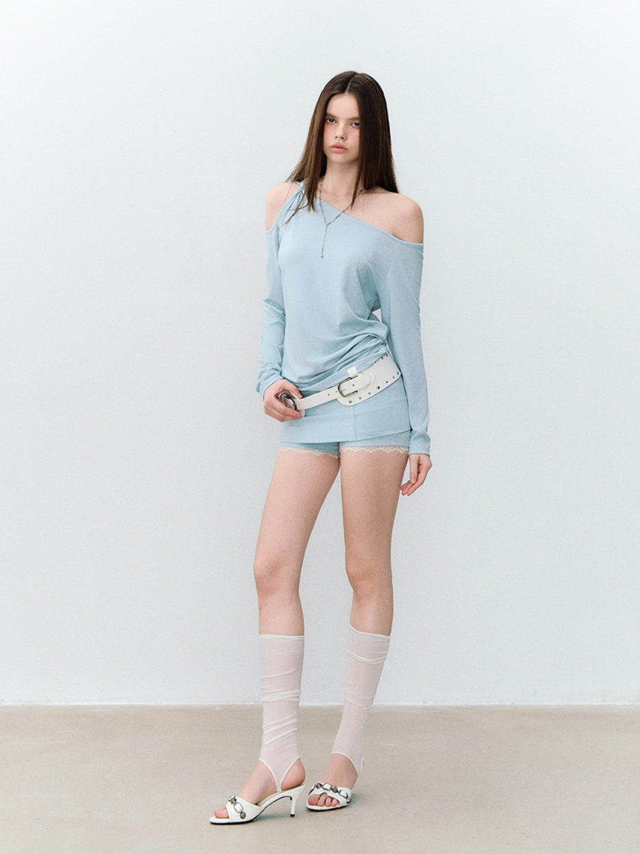 Twisted Shoulder Shorts Set