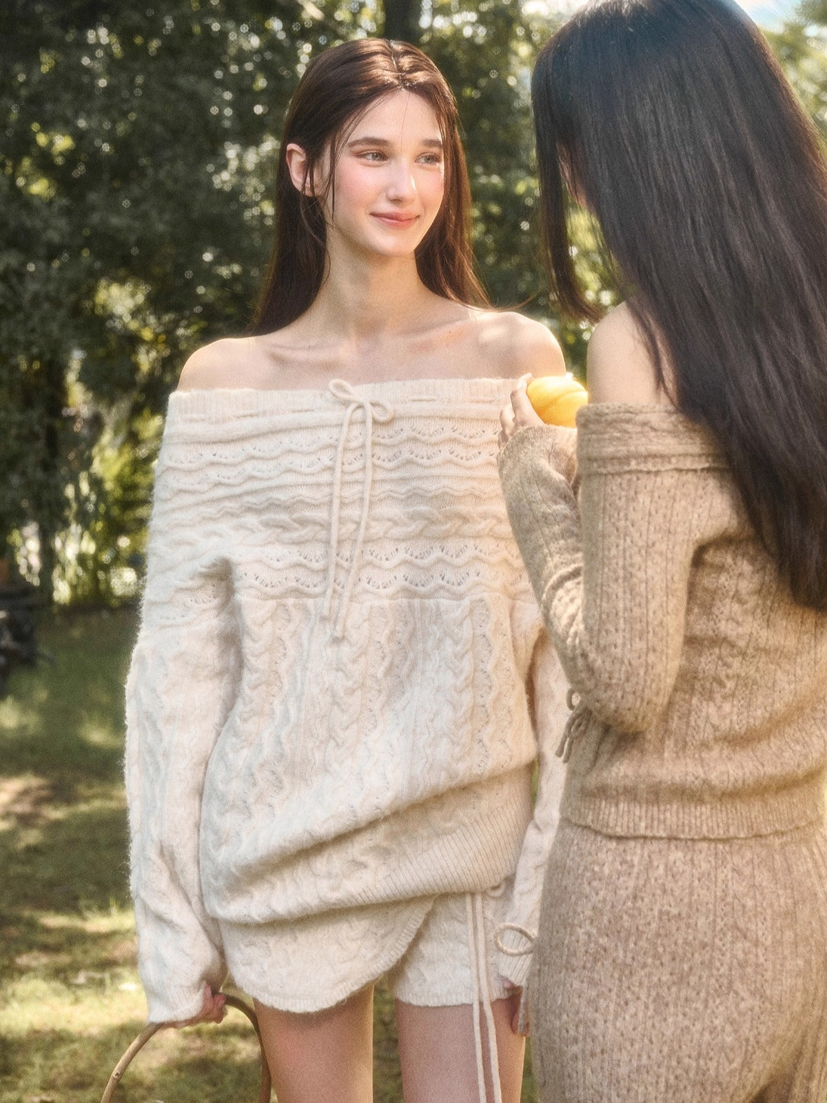 Little Deer Wool Cloud Knit Sweater &amp; Skirt/Shorts Set