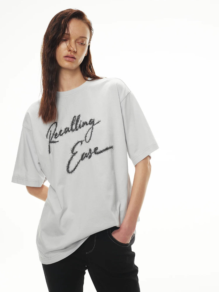 Shimmer Embroidery Oversize Tee