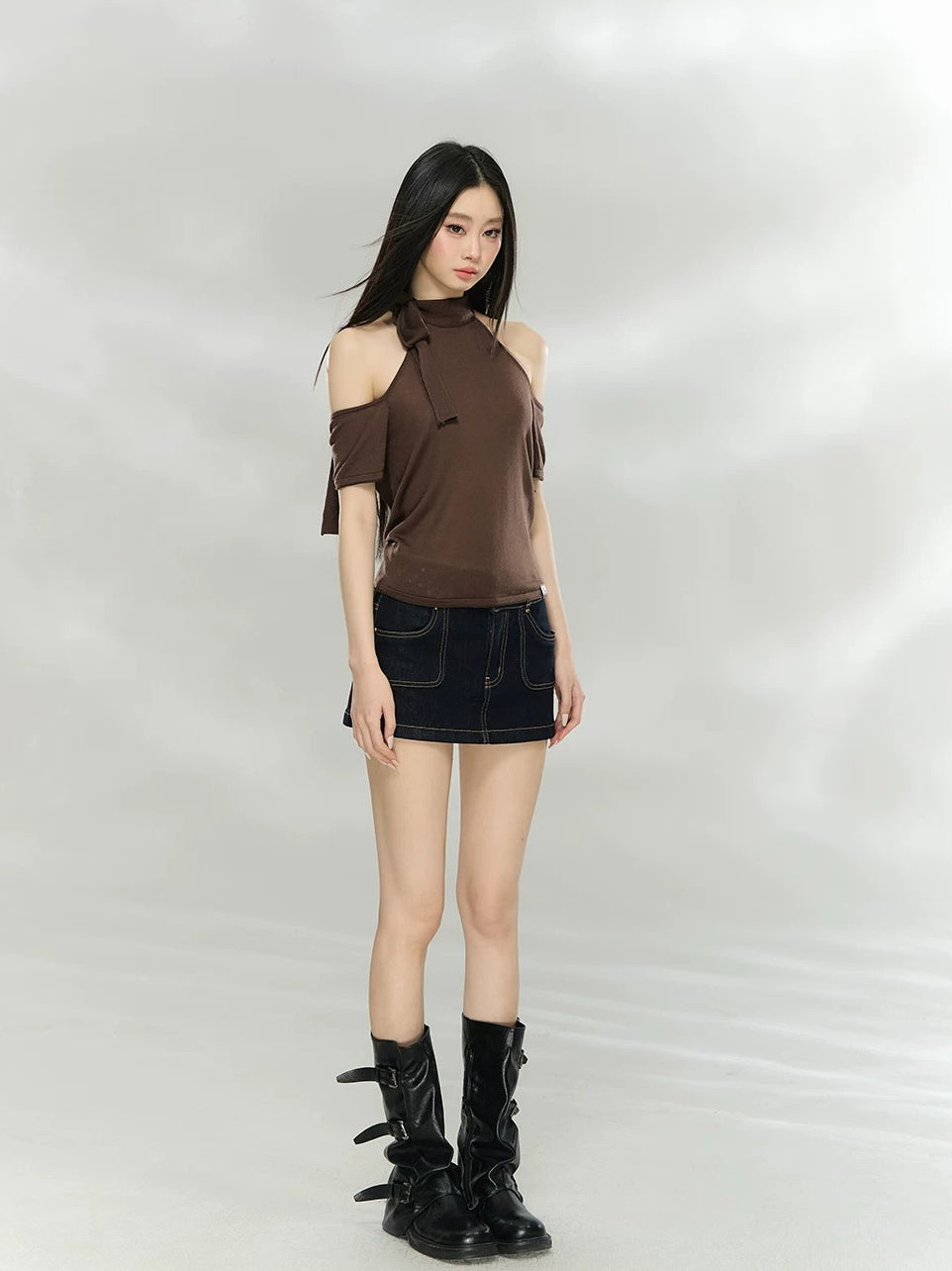 Cutout Halter Knit Top