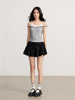 Ruffled Lace Mini Skirt