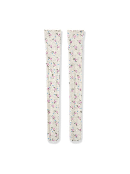 Floral Print Over-the-Knee Socks