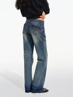 Vintage Whiskered Low Rise Jeans