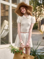Ribbon Embroidered Knit Top