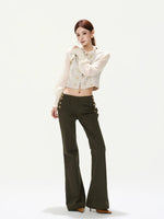 Metal Button Flare Pants