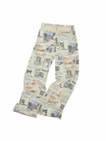 Cat Newspaper Print Waffle Set