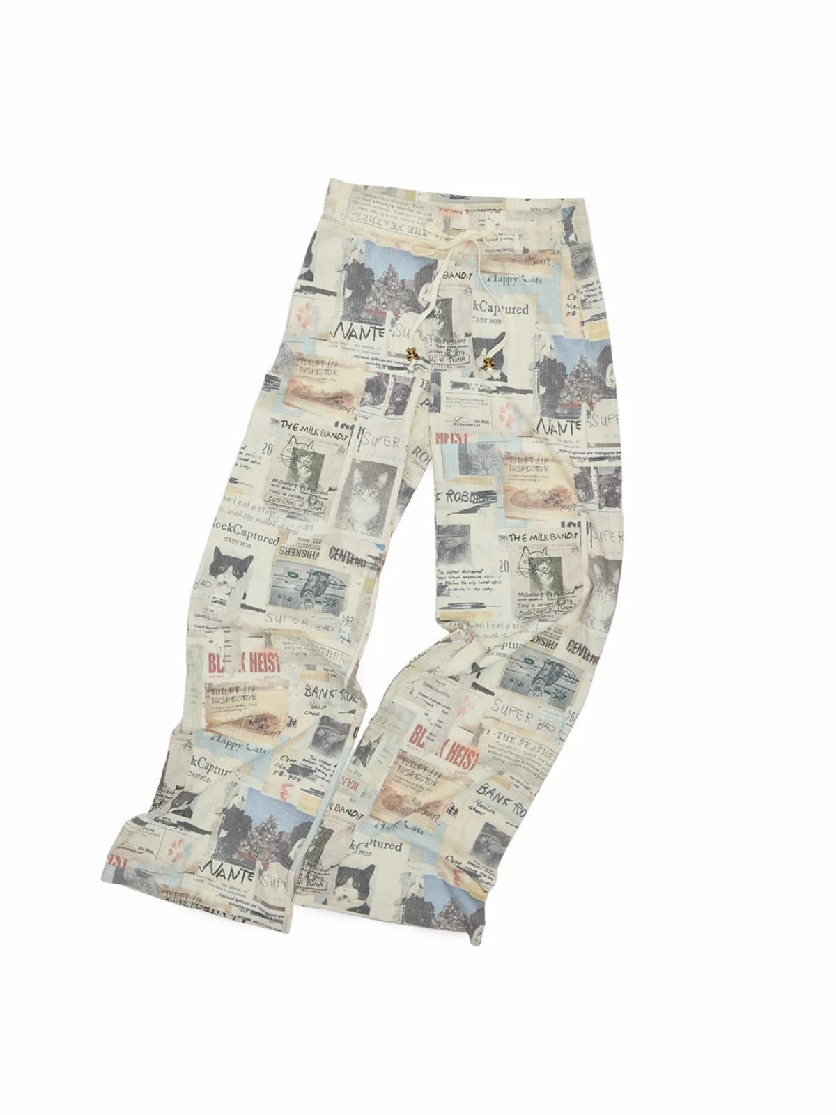 Cat Newspaper Print Waffle Set