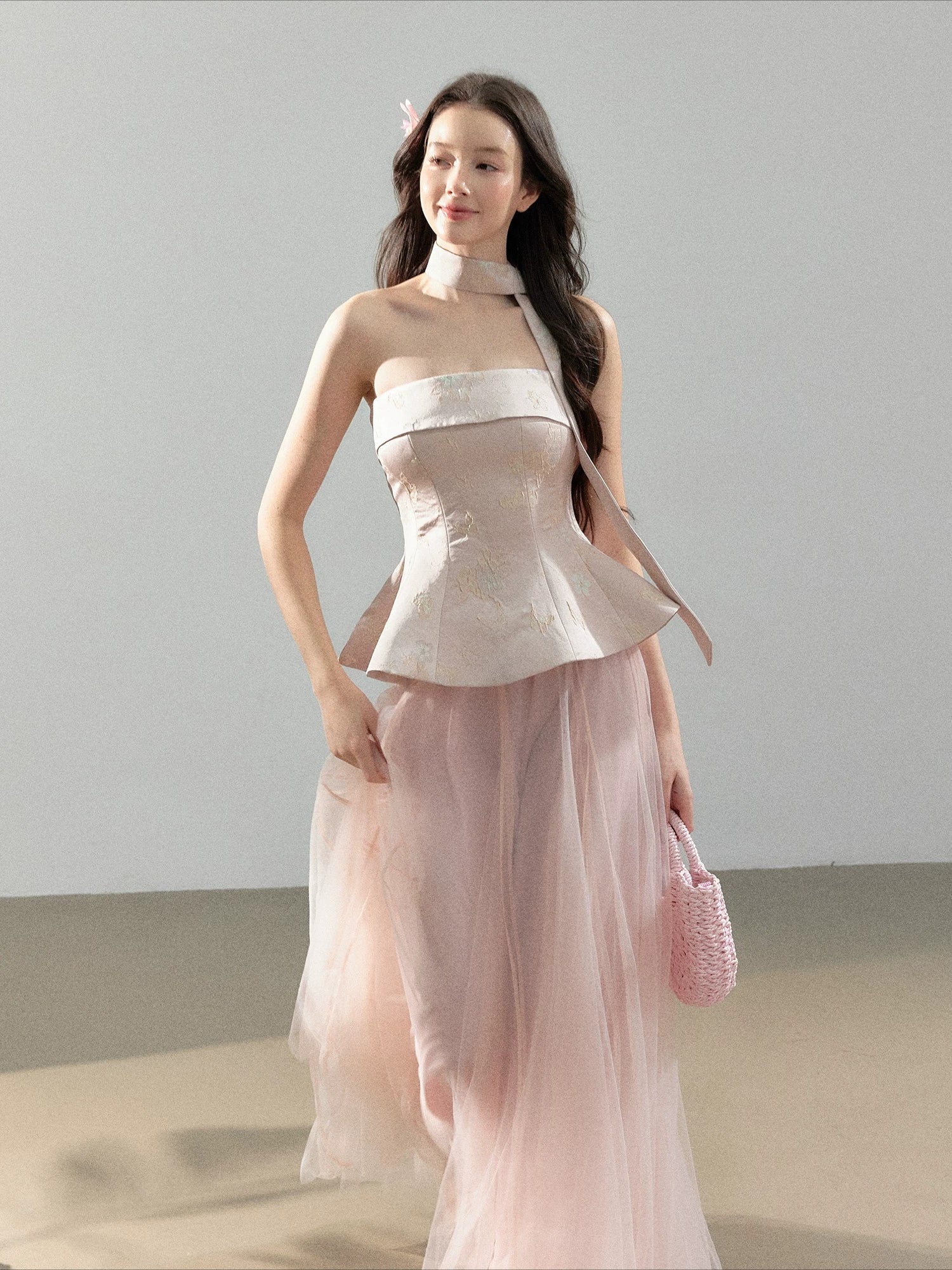 Jacquard Tulle Two Piece Set