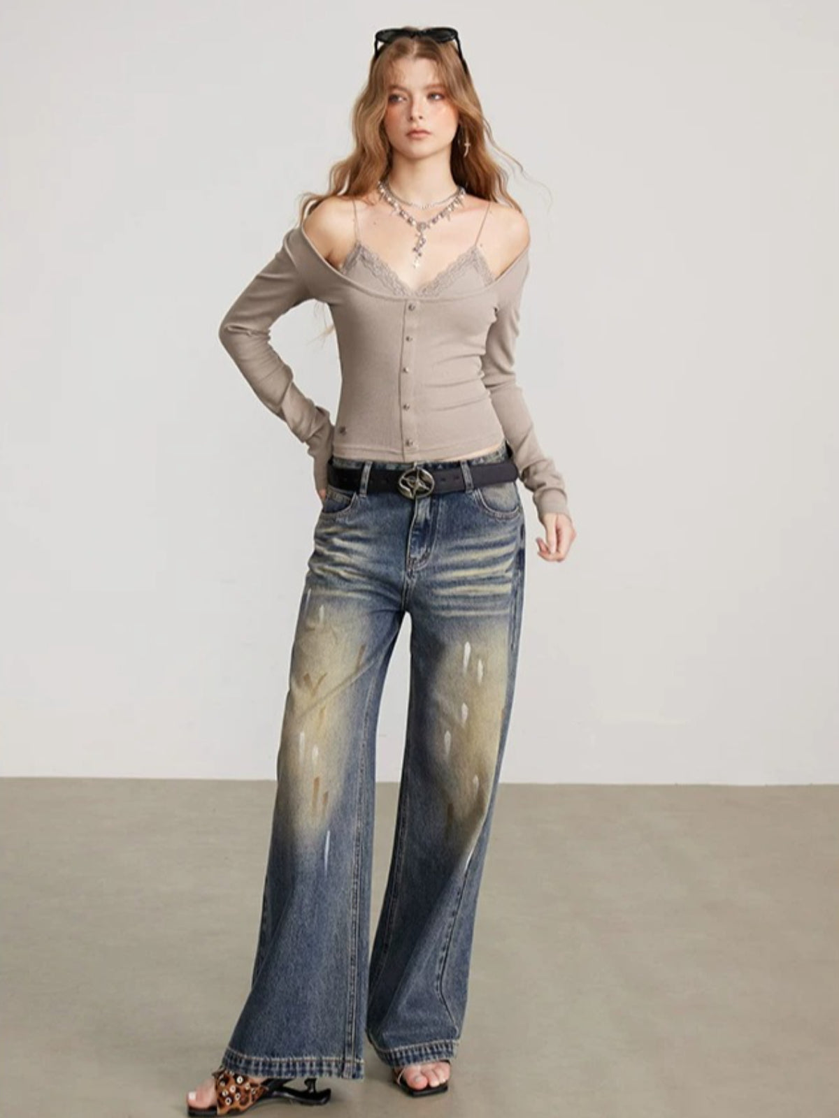 Layered Camisole Panel T-Shirt Top