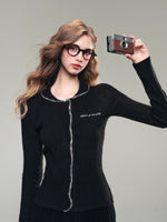 V-neck Hand-knit Cardigan
