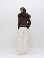 Faux Fur Collar Cropped Down Jacket