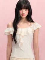 Ruffle Strap Chiffon Top
