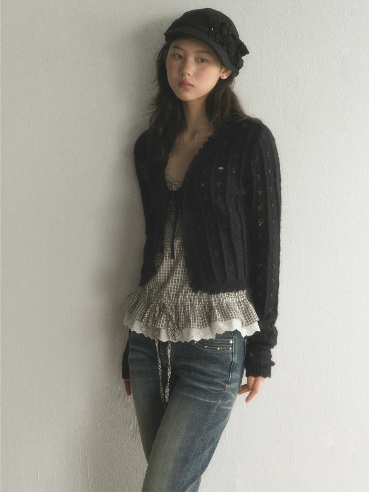 Plaid Ruffle Cami Top