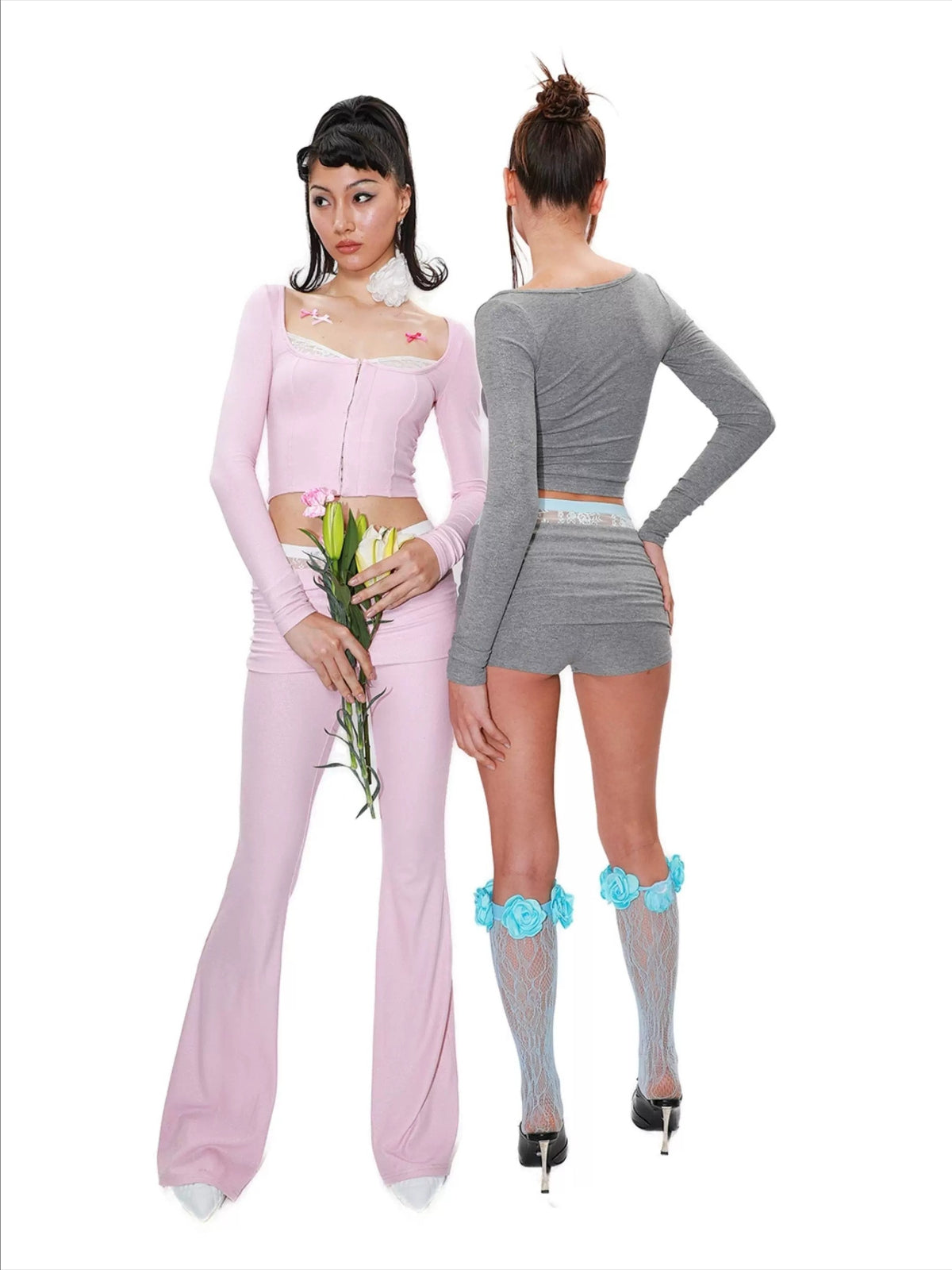 Sheer Lace Knit Set