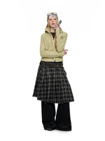 Asymmetric Pleated Midi Skirt