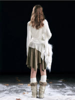 Sweet Ruffle Asymmetric Tencel Top