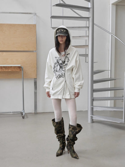 Distressed Star Studded Camouflage Baseball Cap