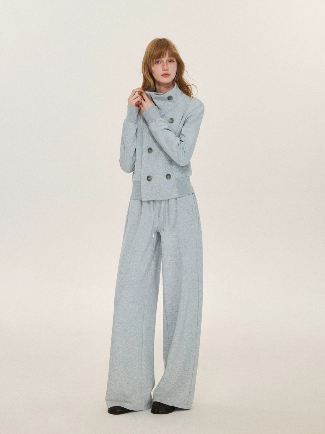 Double Breasted Jacket &amp; Sweatpants Set
