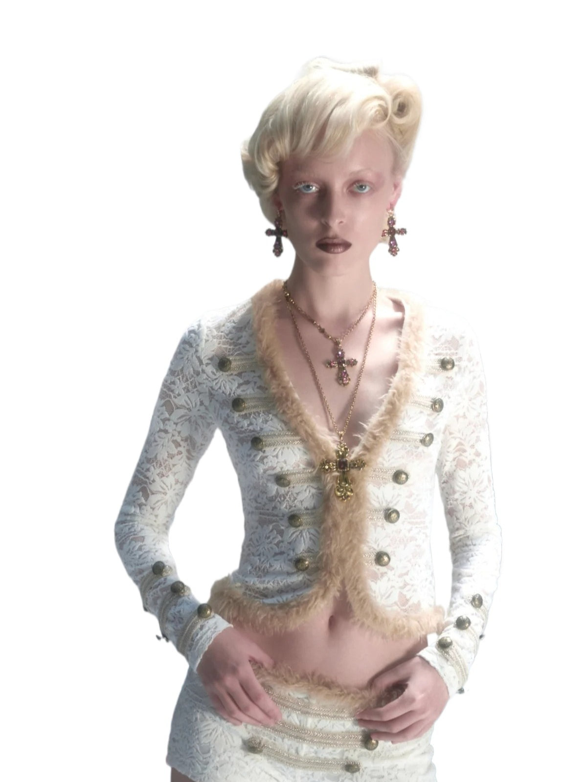 Napoleon Lace Cardigan &amp; Shorts Set