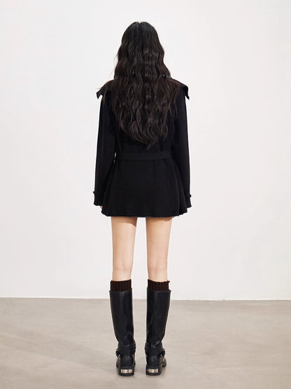 Oversized Collar Knit Jacket