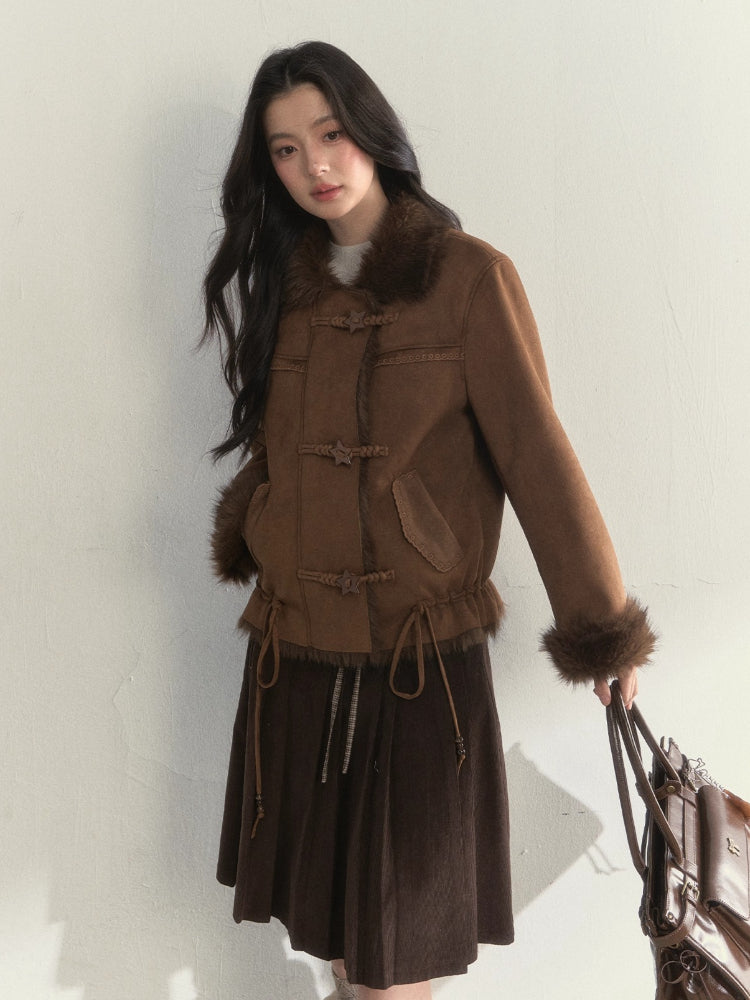 Oak Study Faux-Shearling Suede Jacket