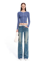 Batwing Knit Zip-Up Cardigan
