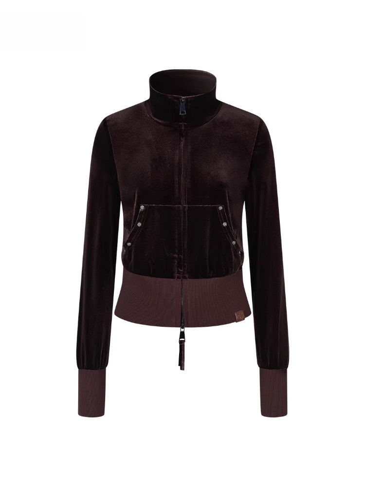 Velvet Sports Sweatshirt &amp; Wide-Leg Pants Set