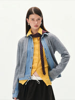 Nis Patchwork Knit Cardigan